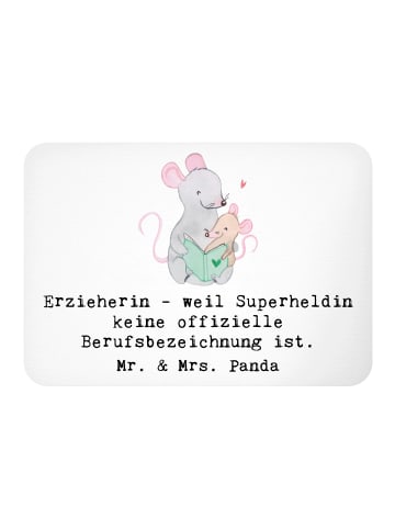 Mr. & Mrs. Panda Magnet Erzieherin Superheldin mit Spruch in Weiß