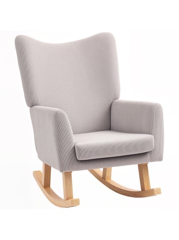 HOMCOM Schaukelstuhl-97L x 72B x 100H cm-Hellgrau