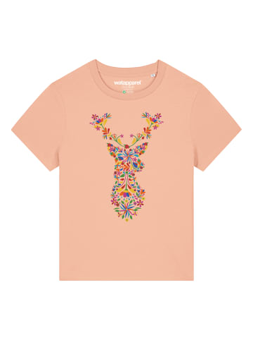 wat? Apparel T-Shirt Floral Deer in Fraiche Peche