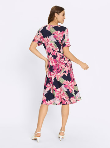 WITT WEIDEN Jersey-Kleid in marine-magenta-bedruckt