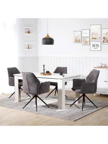 Homestyle4u 6er Set Polsterstühle in Grau