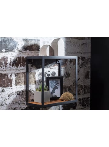 FineBuy Wandregal in Schwarz / Sheesham / 35x18x35