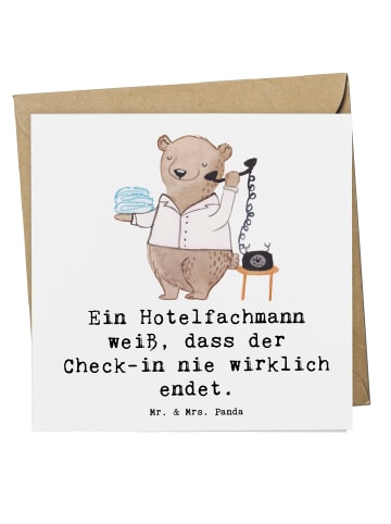 Mr. & Mrs. Panda Doppelkarte Hotelfachmann Lebensweisheit mit Sp... in Weiß