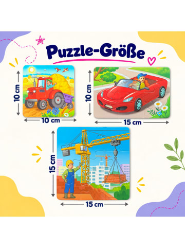 MAGNIKON MAGNIKON Puzzle ab 3, Auto-Puzzles, Kinderpuzzle 61 Teile, 10 Puzzles