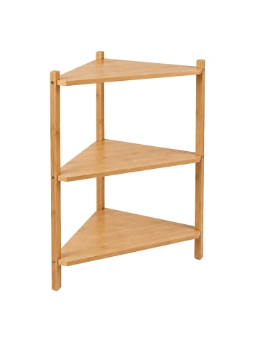 relaxdays Eckregal in Natur - (B)46 x (H)60 x (T)25 cm