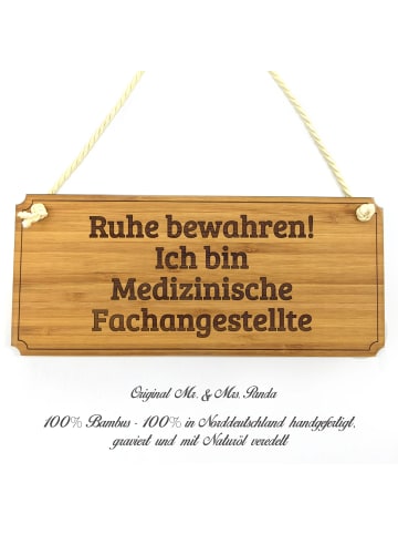 Mr. & Mrs. Panda Holzschild Medizinische Fachangestellte mit Spruch in Keine Angabe