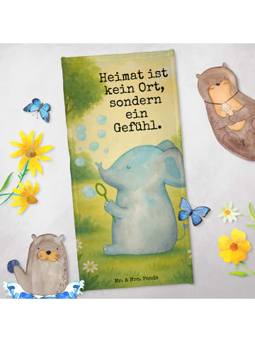 Mr. & Mrs. Panda Badehandtuch Elefant Seifenblasen Design mit Sp... in Gelb Pastell