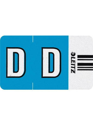 Leitz Orgacolor Buchstabensignal D Packung mit 250 Stück blau
