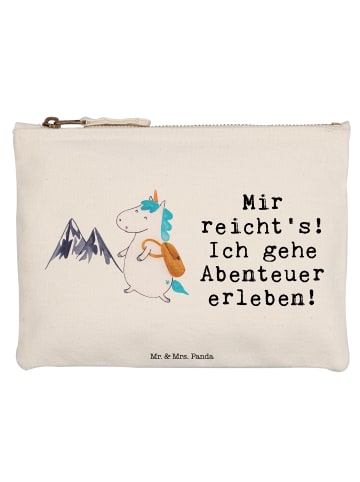Mr. & Mrs. Panda Schminktasche Einhorn Bergsteiger mit Spruch in Weiß