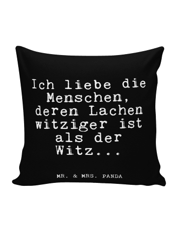 Mr. & Mrs. Panda 40x40 Kissen Ich liebe die Menschen,... mit Spruch in Schwarz