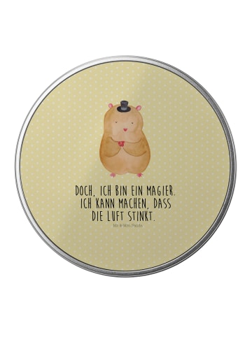 Mr. & Mrs. Panda Blechdose rund Hamster Hut mit Spruch in Gelb Pastell