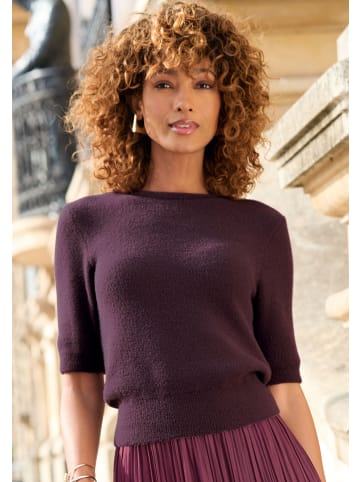 LASCANA Kurzarmpullover in bordeaux