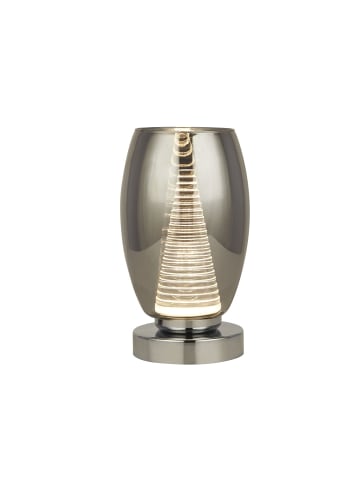 Licht-Erlebnisse Tischlampe EEK G (B)11.5 x (L)11.5 x (H)20.5 cm in Chrom Rauchgrau