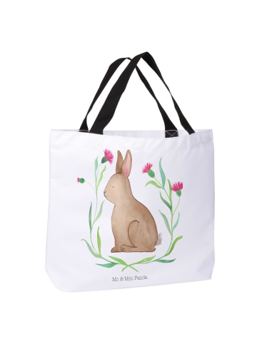 Mr. & Mrs. Panda Shopper Hase Sitzen ohne Spruch in Weiß