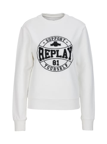 Replay Sweatshirt - College Stickerei in weiß