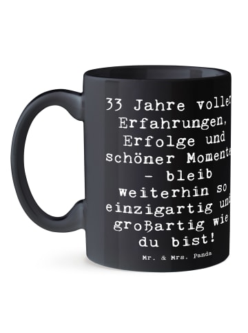 Mr. & Mrs. Panda Kaffeebecher Spruch 33. Geburtstag mit Spruch in Schwarz