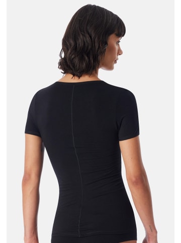 Schiesser Unterhemd / Shirt Kurzarm Personal Fit in Schwarz