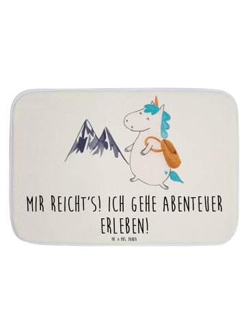 Mr. & Mrs. Panda Badteppich Einhorn Bergsteiger mit Spruch in Weiß
