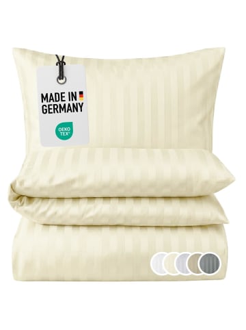Carpe Sonno Damast Bettwäsche in Creme