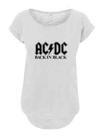 F4NT4STIC T-Shirt ACDC Back In Black Logo Ladies Long T-Shirt in weiß