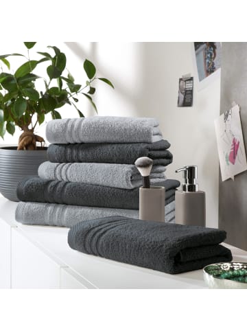 REDBEST Frottier Frottier-Set 2-farbig 6-tlg. New York in hellgrau-anthrazit