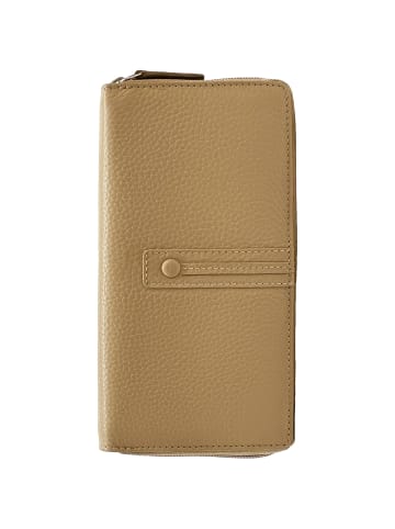 Florence Geldbörse Leder helltaupe beige Damen ca. 19cm ca. 10cm