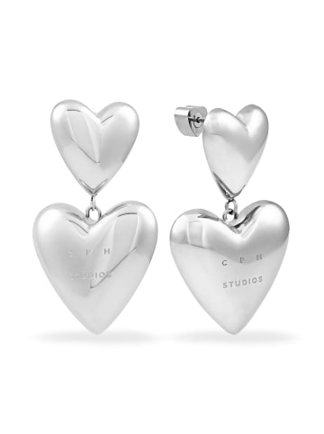 Copenhagen Studios Ohrstecker Puffy Hearts in silber