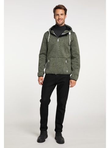 ICEBOUND Herren Strickfleecejacke in Oliv Melange