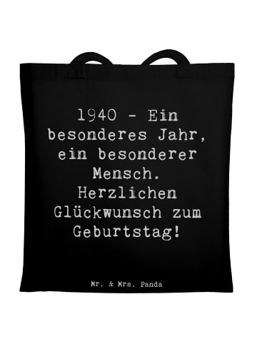 Mr. & Mrs. Panda Shopping Tasche Spruch 1940 Geburtstag mit Spruch in Schwarz