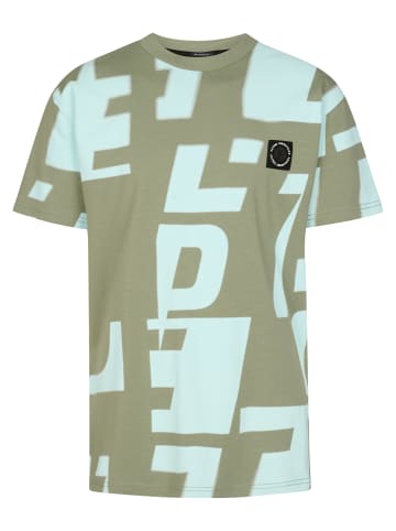 Petrol Industries T-Shirt mit Allover-Print Montaña in Grün
