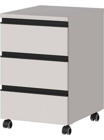 KADIMA DESIGN Rollcontainer Soft-Close 3 Schubladen, Bürocontainer "Stuttgart" in Greige