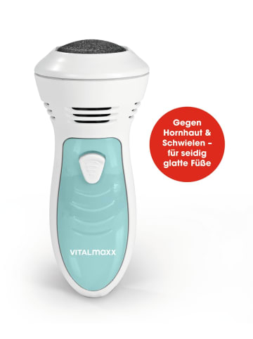 VITALmaxx Hornhautentferner mit Saugfunktion 3-tlg. 6V weiß/türkis V11 LB3 Weiß