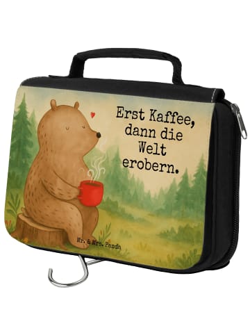 Mr. & Mrs. Panda Kulturbeutel Bär Kaffee Design mit Spruch in Weiß