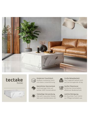 tectake Beistelltisch Inkl. Bodenschoner, Belastbarkeit 45 kg, 80 x 80 x 35 cm