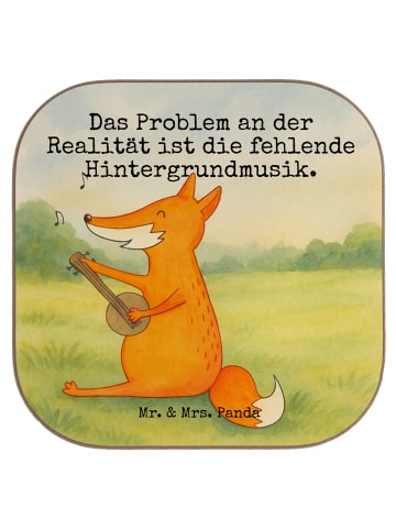 Mr. & Mrs. Panda Untersetzer für Gläser Fuchs Gitarre Design mit... in Weiß