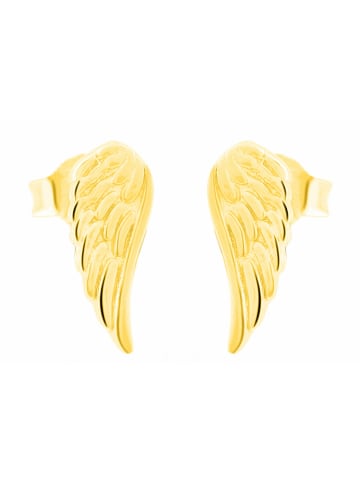 Adeliás Damen Ohrstecker Flügel aus 925 Silber in gold