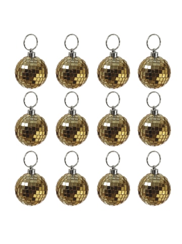 SATISFIRE 12x Spiegelkugel Mini Discokugel D: 5cm in gold