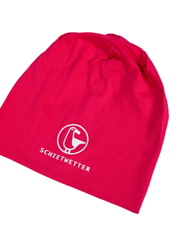 SCHIETWETTER Beanie mit Print Möwe in dark pink/white