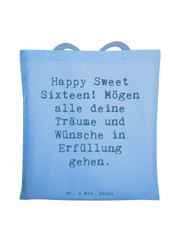 Mr. & Mrs. Panda Tragetasche Spruch 16. Geburtstag mit Spruch in Sky Blue