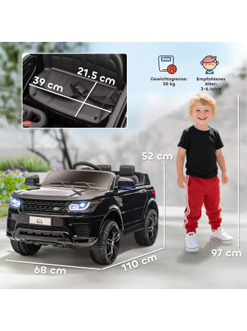 HOMCOM Kinder Elektroauto in Schwarz 110L x 68B x 52H cm