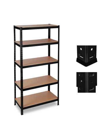 relaxdays 2x Schwerlastregal in Schwarz - (B)90 x (H)180 x (T)60 cm