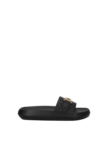 Versace Schwarz Leder Hausschuhe