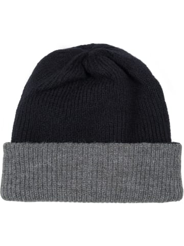 styleBREAKER Strickbeanie in Schwarz-Dunkelgrau