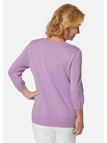 GOLDNER Kurzgröße:  V-Pullover Superweicher V-Pullover in Leichtstrick in violett