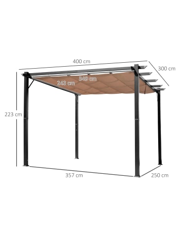 Outsunny Pergola in Grau & Braun 300L x 400B x 223H cm