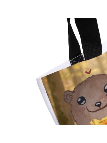 Mr. & Mrs. Panda Beuteltasche Bär Pommes verliebt Design mit Spruch in Weiß