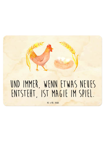 Mr. & Mrs. Panda Blechschild Huhn Stolz mit Spruch in Vintage