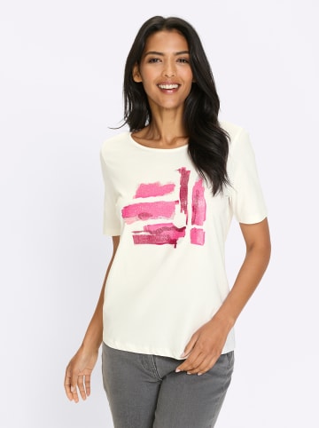 Sieh an! Kurzarmshirt in ecru-fuchsia