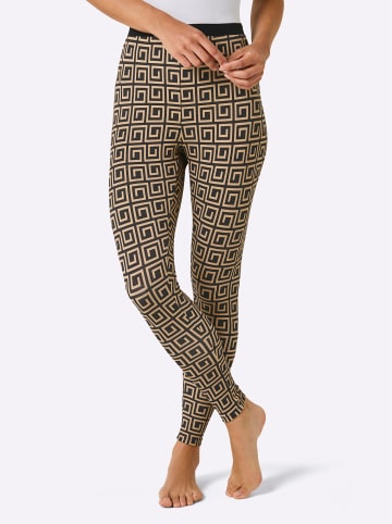 creation L Modal-Leggings in schwarz-camel-bedruckt