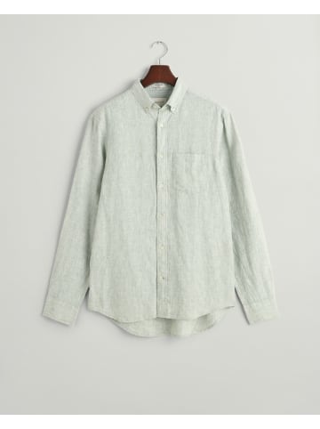 Gant Regular Fit Leinen Bluse mit Streifen in Grün